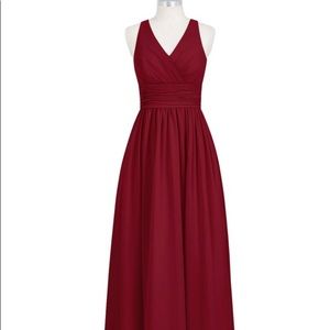 Burgundy Floor-Length Bridesmaid Dress